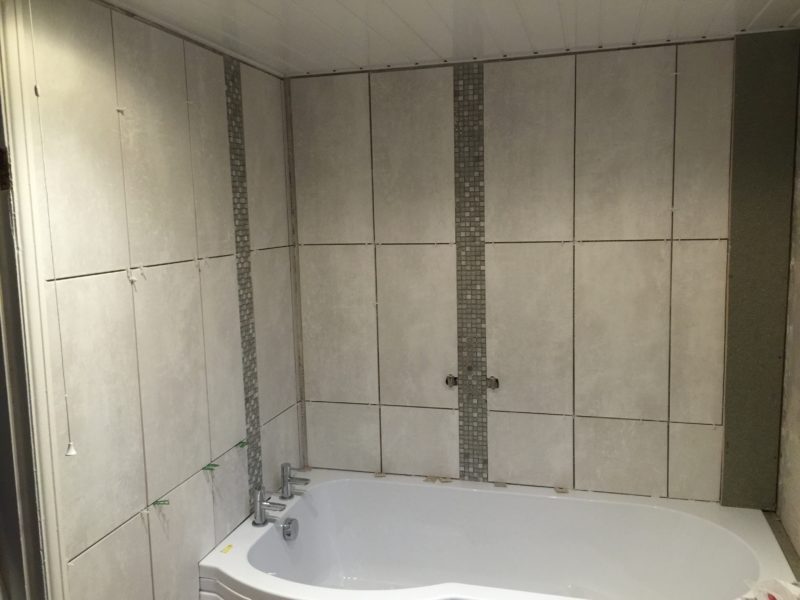 bathroom suite renovation grey tiles dartford kent south east london