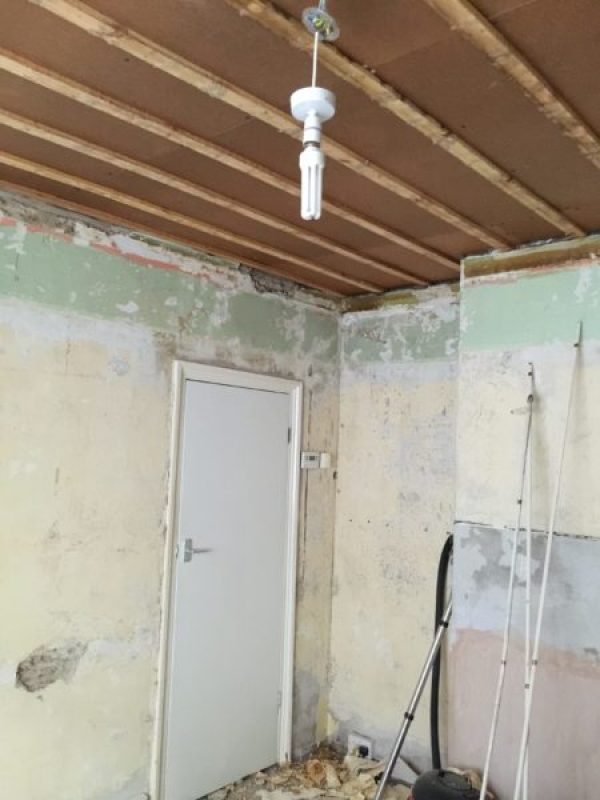 striped room new plasterboard ceiling and paint dinning room renovation dartford kent south east london 2